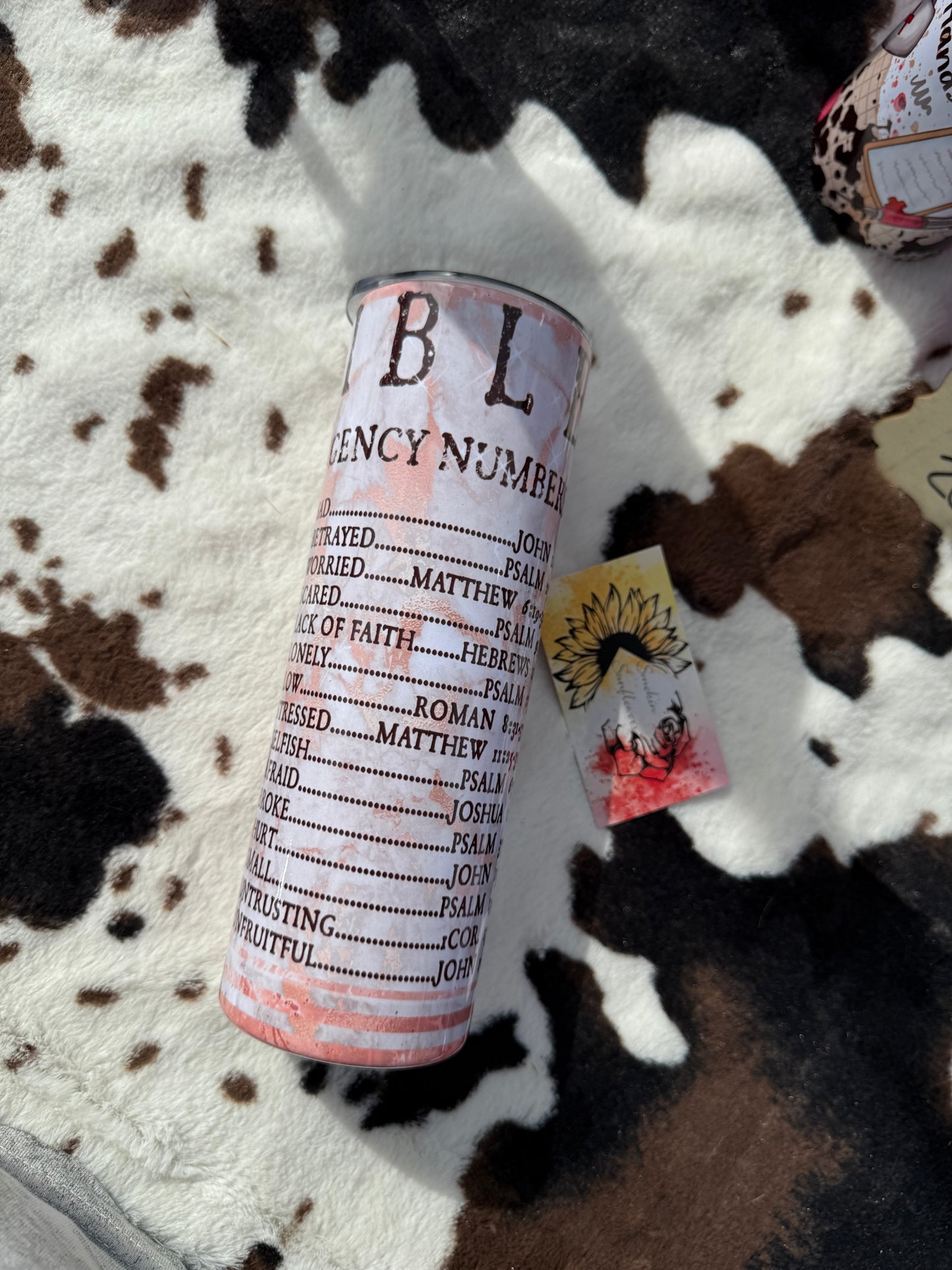 Emergency Bible Verse 20oz tumbler