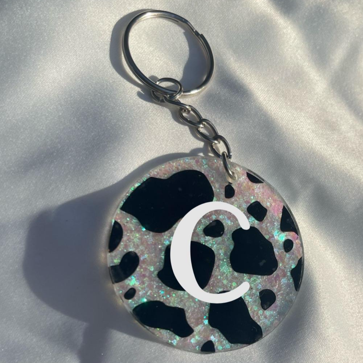 Custom Cow Print Keychain