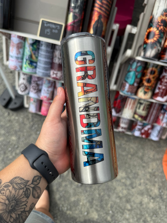 Stained Glass Grandma 20oz Stainless Steel Tumbler