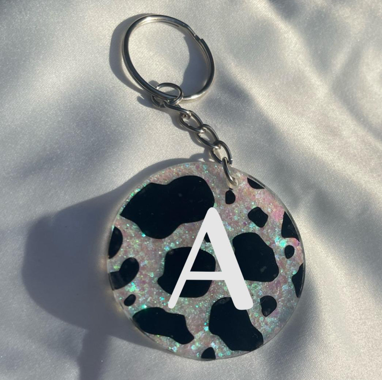 Custom Cow Print Keychain