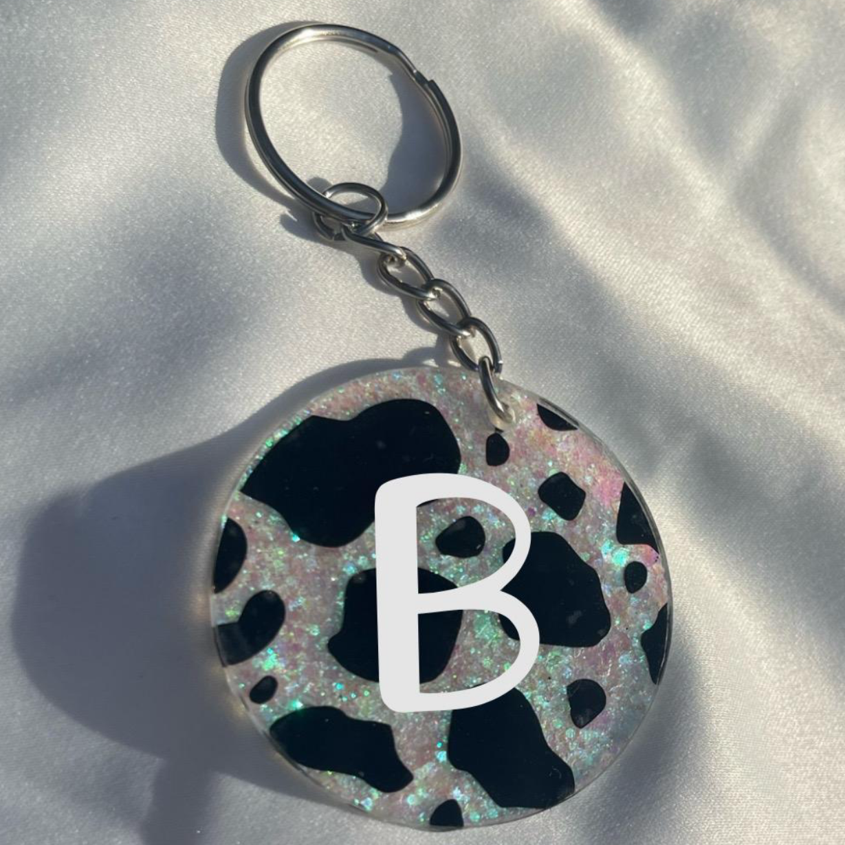 Custom Cow Print Keychain