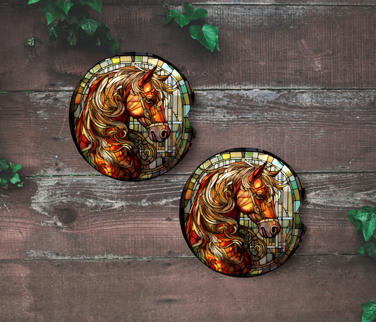 Stained Glass Horse Coaster