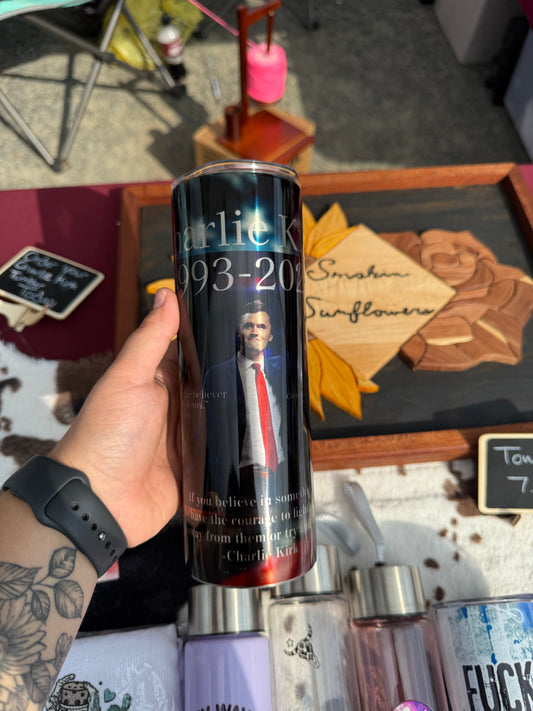 Charlie Kirk Memorial Stainless Steel 20oz Tumbler